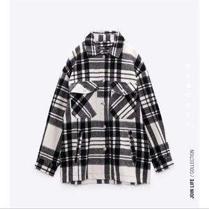 ZARA Shacket Plaid Coat